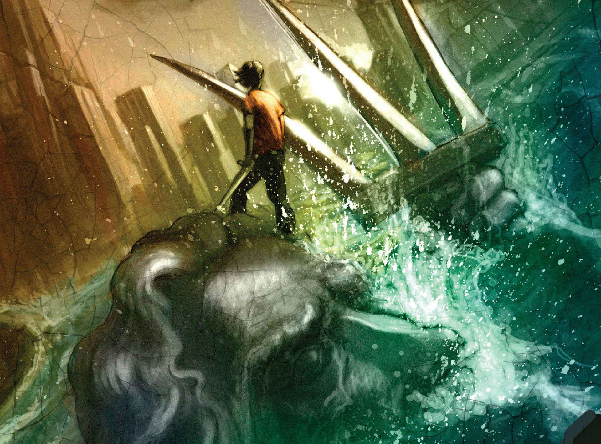 A picture of Percy Jackson book cover